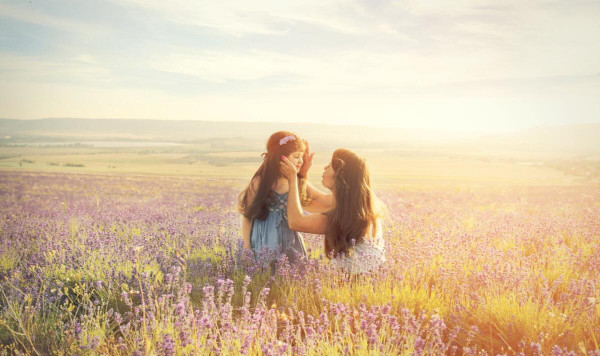 Two women in a field